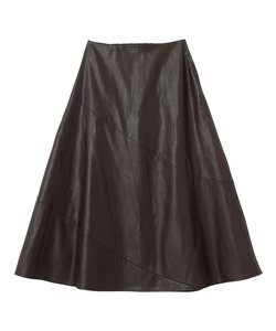 FAUX LEATHER FLARE SKIRT