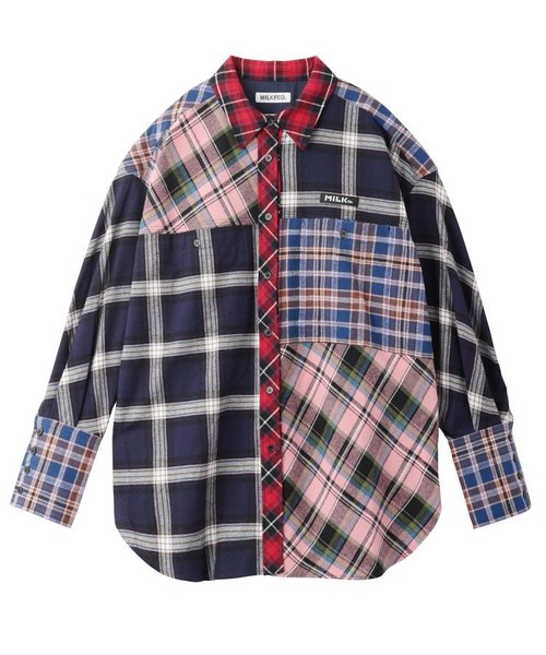 PLAID PATCHWORK SHIRT