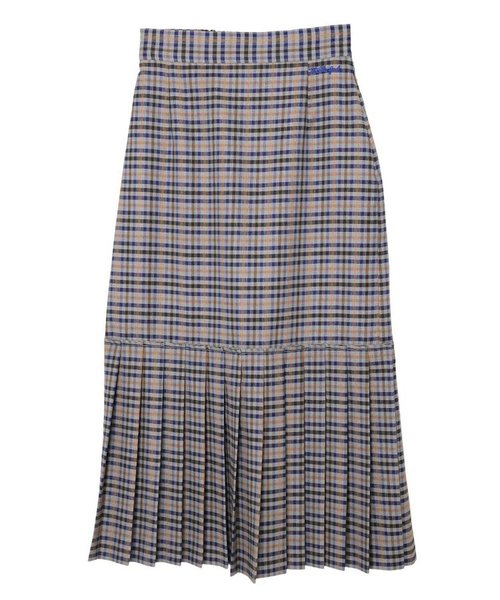 PLAID PLEATED HEM SKIRT