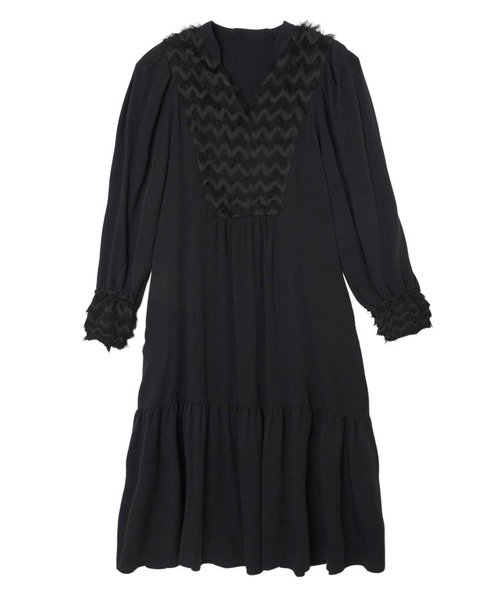 FRINGE PANELED DRESS