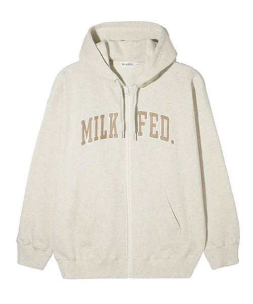 COLLEGE LOGO PATCH ZIP UP HOODIE