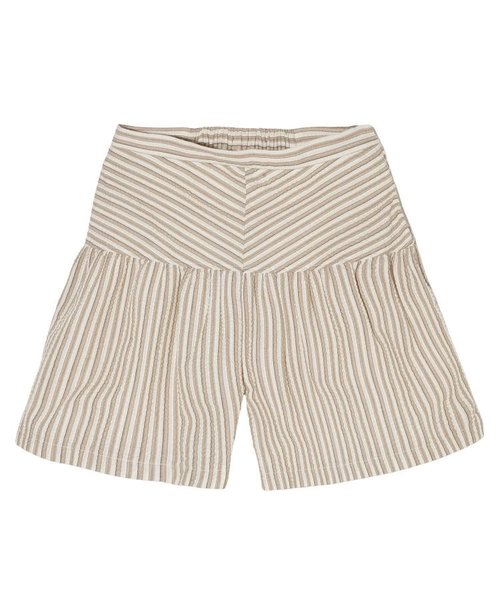 STRIPED GATHERED SHORTS