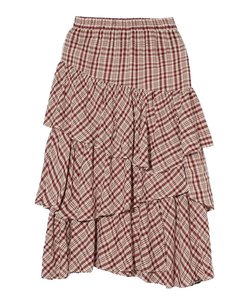 PLAID TIERED SKIRT