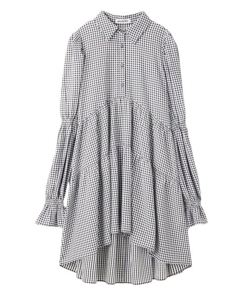 GINGHAM CHECK TIERED DRESS