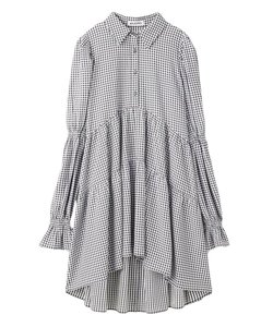GINGHAM CHECK TIERED DRESS