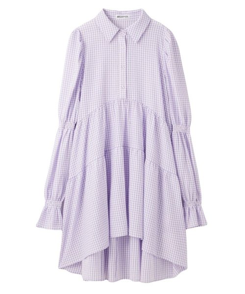 GINGHAM CHECK TIERED DRESS