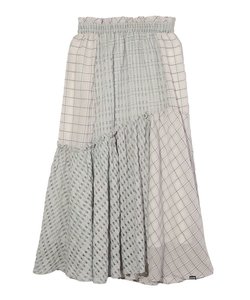 PLAID SHEER TIERED SKIRT