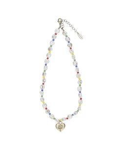 HEART CHARM BEADED NECKLACE