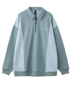 PANELED HALF ZIP SWEAT PULLOVER