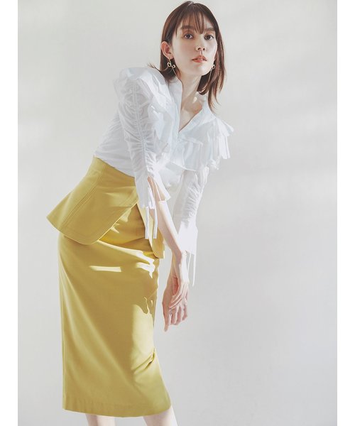ペプラムデザインスカート snidel - ロングスカート