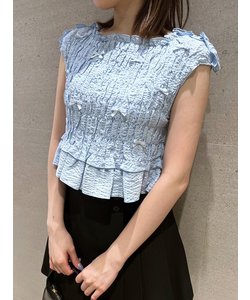 【WEB限定】リボンシャーリングTOPS