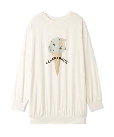 ホットファブリックアイスワンポイントBIGロングTシャツ | gelato 