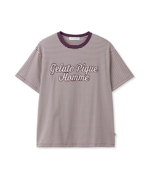 【HOMME】チェーンステッチロゴボーダーTシャツ