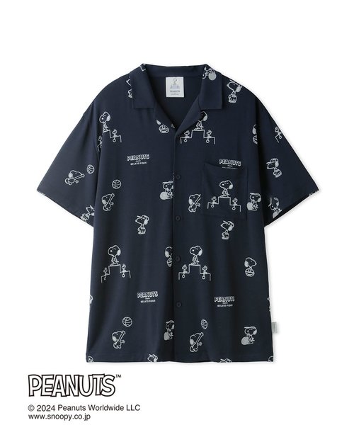 【PEANUTS】【HOMME】総柄プリントシャツ