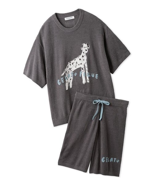ヒラノトシユキ】【HOMME】DOG ジャガードプルオーバー&ハーフパンツ 
