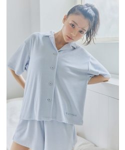 【接触冷感】サマーカラーパイルシャツ＆ショートパンツセット
