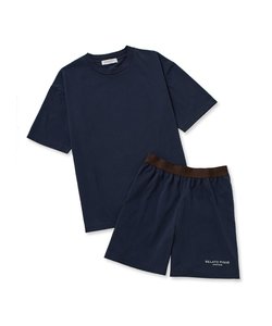 【接触冷感】【HOMME】ギザ綿Tシャツ＆ハーフパンツセット