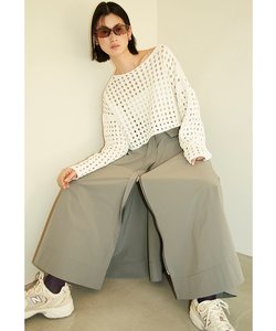 【emmi atelier】クロップドメッシュニット