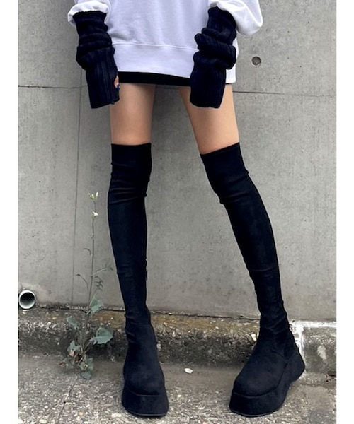 ローヒールフィットロングブーツ | EMODA（エモダ）の通販 - &mall