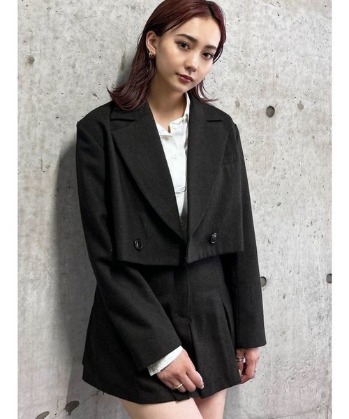 EMODA ショートクロップジャケット スカート セットジャケット定価12980円