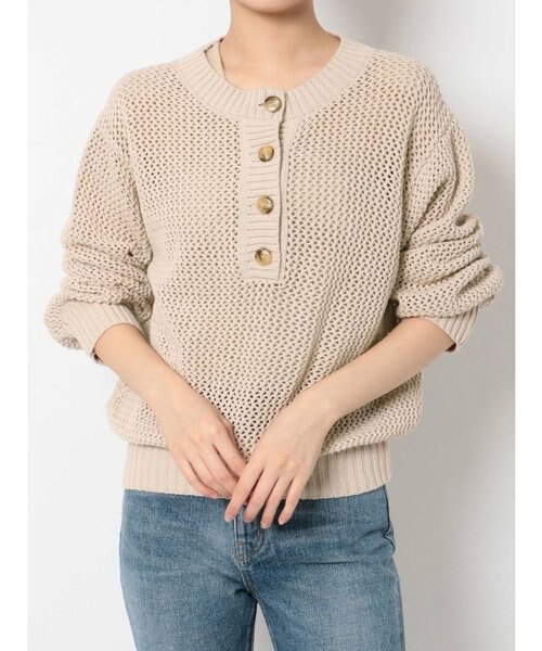 透かし編みヘンリーネックニット Ungrid アングリッド の通販 Mall