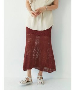 透かし編みニットフレアスカート