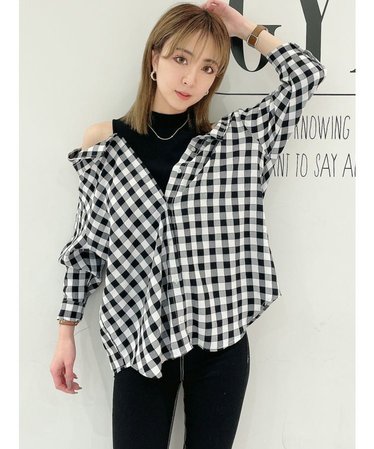 ギンガムチェックドッキングシャツ | GYDA（ジェイダ）の通販 - u0026mall