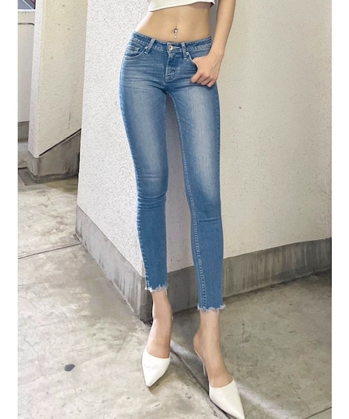 J/W HEM DAMAGE スキニーデニムパンツ | GYDA（ジェイダ）の通販 - &mall