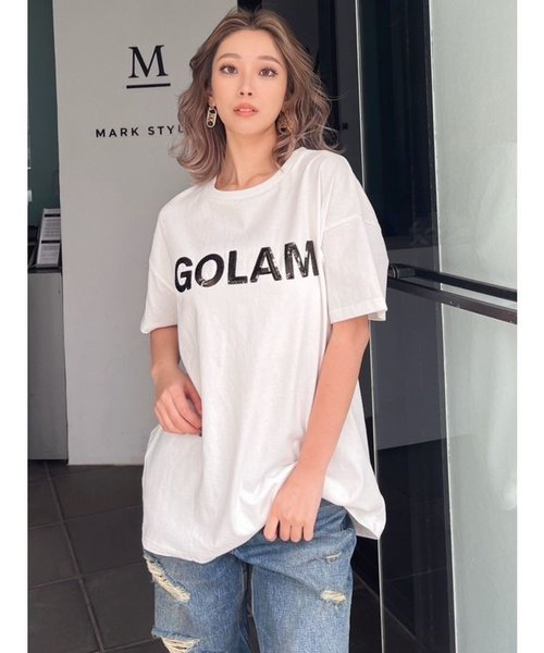 GOLAMスパンコールBIG Tシャツ