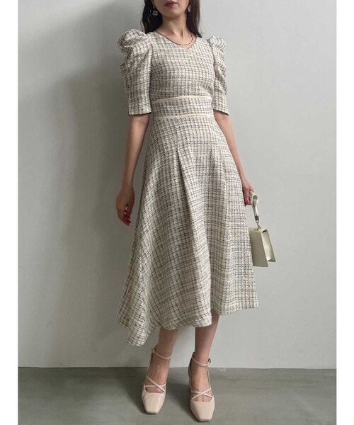 ラメツイードタックボリュームワンピース | dazzlin（ダズリン）の通販  