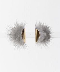 dix　METAL FUR EARRING∴