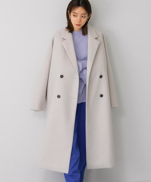 新品 アルパカ100 チェスターコート ライトグレー Mサイズ 9号  