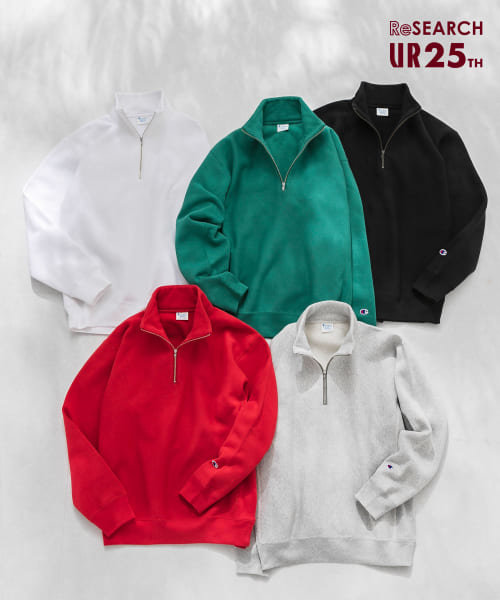 25周年別注』Champion×UR 11.5OZ HALF ZIP SWEAT | URBAN RESEARCH