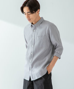 『XLサイズあり』リネン七分袖レギュラーシャツ