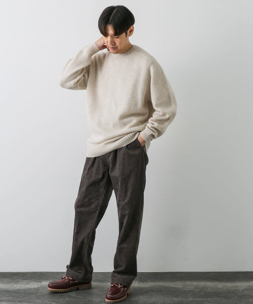 WEB限定』『4サイズ展開』手洗い可 WOOL100% クルーネックニット