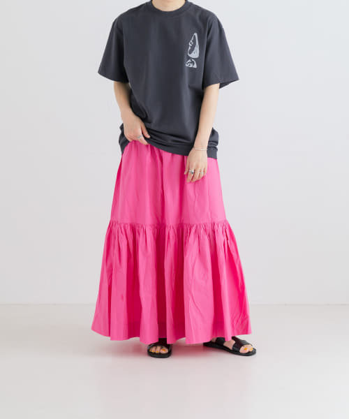 GANNI　Cotton Poplin Long Flounce Skirt