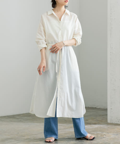 『UR TECH Smart Linen Touch』シャツワンピース