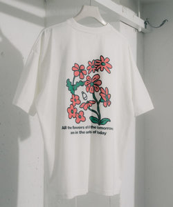 『ユニセックス』ポップアートフラワーグラフィックTシャツ B