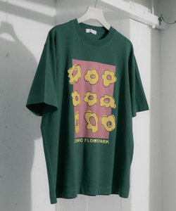 『ユニセックス』ポップアートフラワーグラフィックTシャツ C