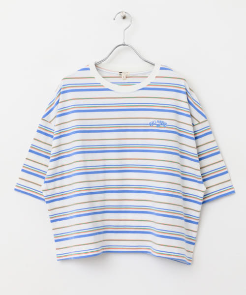 BILLABONG　STRIPE LOOSE CROPPED T-SHIRTS