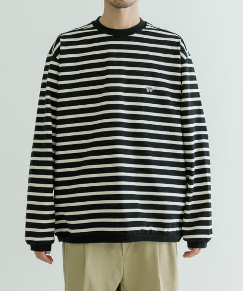 Scye　Striped Crew Neck T-Shirts