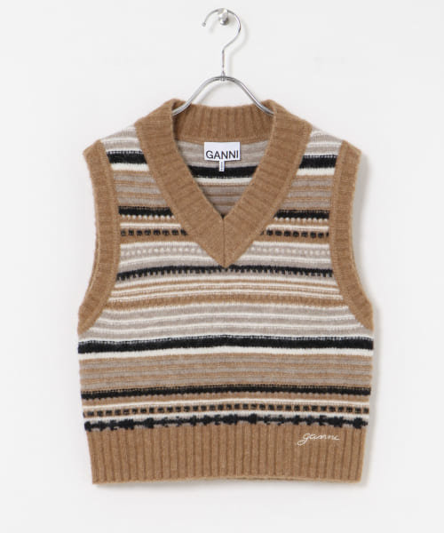 GANNI　Soft Wool Stripe Vest