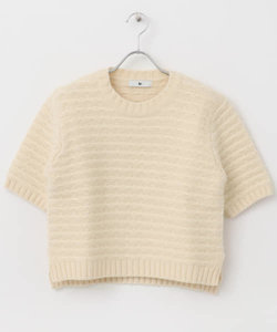 le　TEXTURED KNIT SHORT-SLEEVE