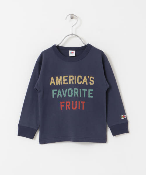 FRUIT OF THE LOOM　フロッキープリント長袖Tシャツ(KIDS)