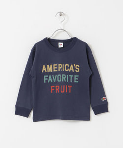 FRUIT OF THE LOOM　フロッキープリント長袖Tシャツ(KIDS)