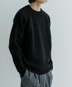 COTTON CASHMERE 片畦 CREW NECK