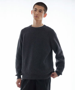 COTTON CASHMERE 片畦 CREW NECK