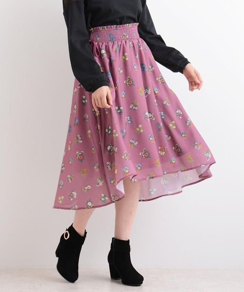 【WEB限定価格】メッシュボタニカル花柄スカート