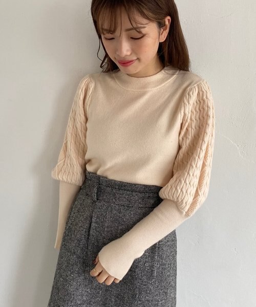 ケーブルパフスリーブニット Majestic Legon マジェスティックレゴン の通販 Mall