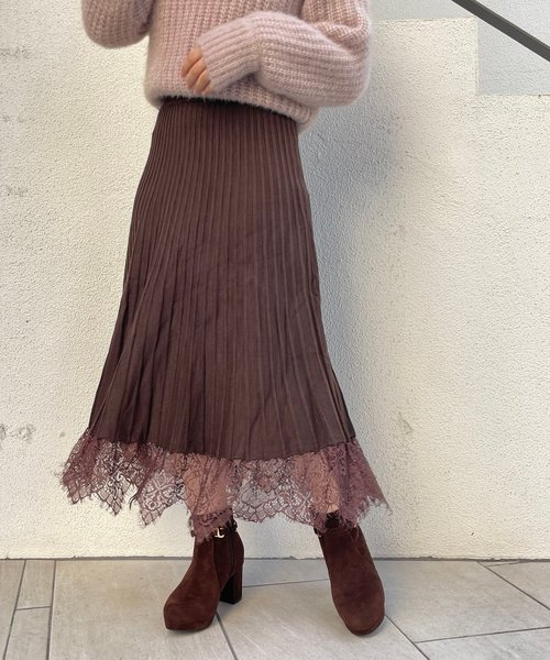 裾レースニットプリーツスカート | MAJESTIC LEGON（マジェスティック